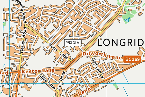 PR3 3LA map - OS VectorMap District (Ordnance Survey)