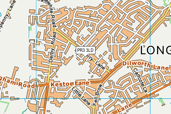 PR3 3LD map - OS VectorMap District (Ordnance Survey)