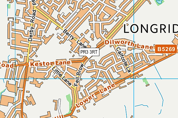 PR3 3RT map - OS VectorMap District (Ordnance Survey)