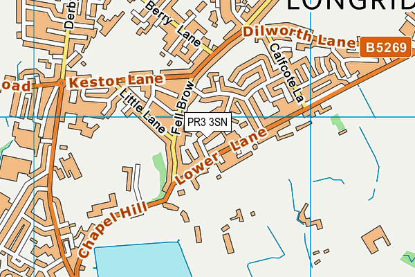 Map of THE LONGRIDGE NURSERY LTD at district scale