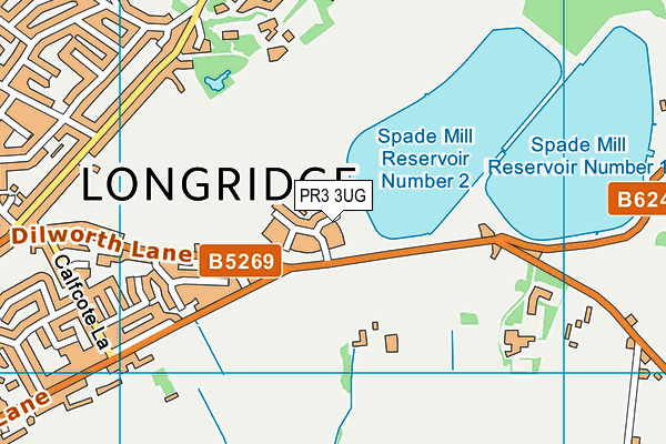 PR3 3UG map - OS VectorMap District (Ordnance Survey)