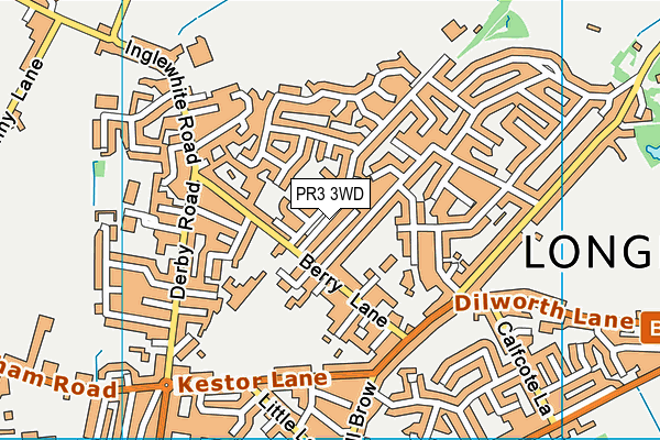 PR3 3WD map - OS VectorMap District (Ordnance Survey)