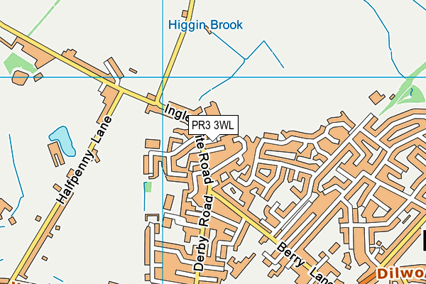 PR3 3WL map - OS VectorMap District (Ordnance Survey)