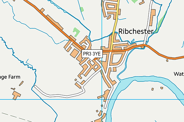 PR3 3YE map - OS VectorMap District (Ordnance Survey)