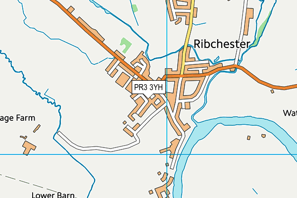 PR3 3YH map - OS VectorMap District (Ordnance Survey)