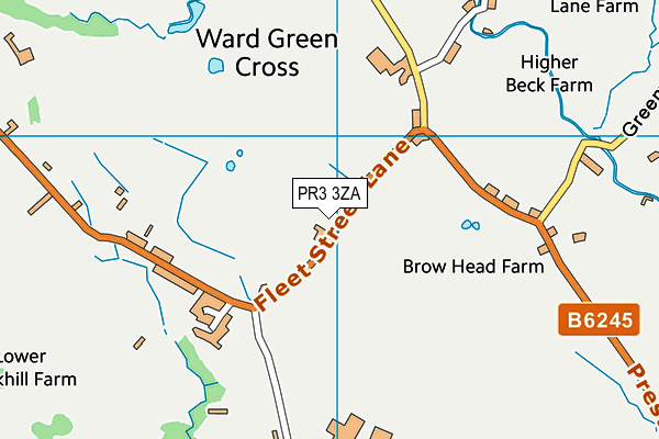 New Fleet Street Lane map (PR3 3ZA) - OS VectorMap District (Ordnance Survey)