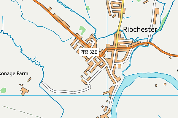 PR3 3ZE map - OS VectorMap District (Ordnance Survey)
