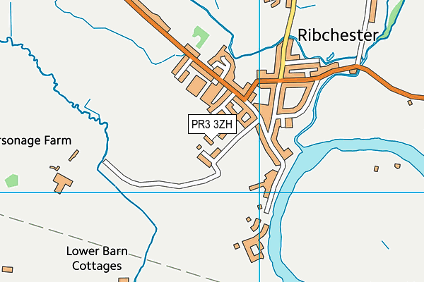 Ribchester Playing Fields map (PR3 3ZH) - OS VectorMap District (Ordnance Survey)