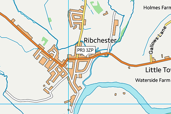 Ribchester Cricket Club (Closed) map (PR3 3ZP) - OS VectorMap District (Ordnance Survey)