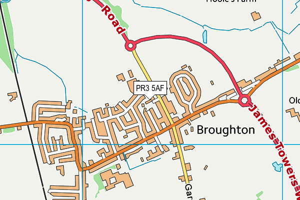 PR3 5AF map - OS VectorMap District (Ordnance Survey)