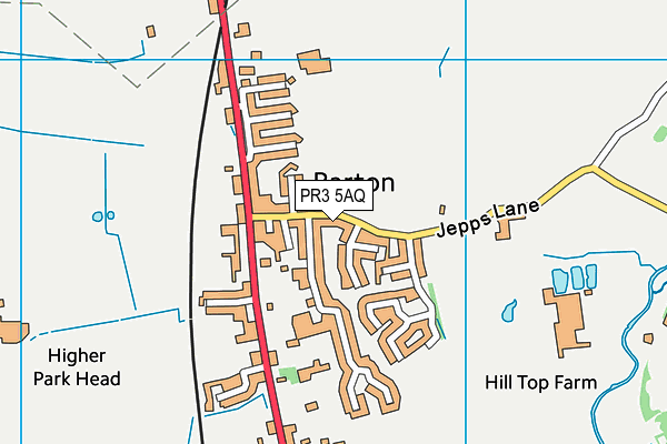 PR3 5AQ map - OS VectorMap District (Ordnance Survey)