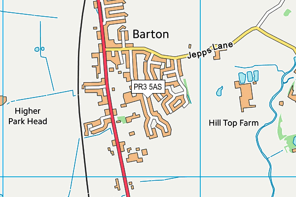 Barton St Lawrence Church of England Primary School map (PR3 5AS) - OS VectorMap District (Ordnance Survey)