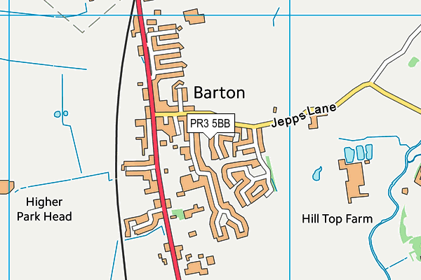 PR3 5BB map - OS VectorMap District (Ordnance Survey)