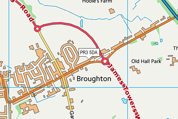 Broughton & District Club map (PR3 5DA) - OS VectorMap District (Ordnance Survey)