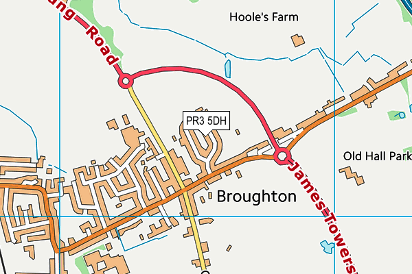 PR3 5DH map - OS VectorMap District (Ordnance Survey)