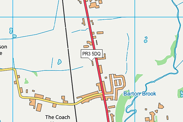 PR3 5DQ map - OS VectorMap District (Ordnance Survey)