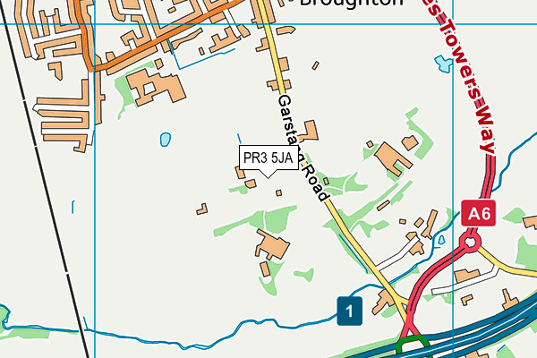 PR3 5JA map - OS VectorMap District (Ordnance Survey)