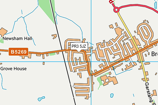 PR3 5JZ map - OS VectorMap District (Ordnance Survey)