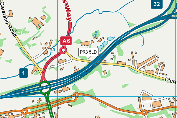 PR3 5LD map - OS VectorMap District (Ordnance Survey)