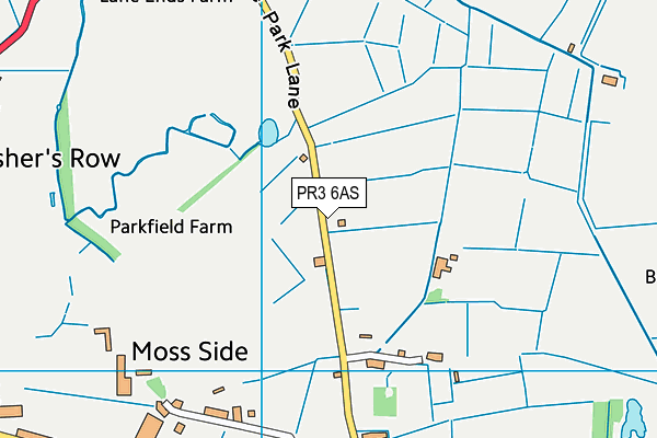 PR3 6AS map - OS VectorMap District (Ordnance Survey)
