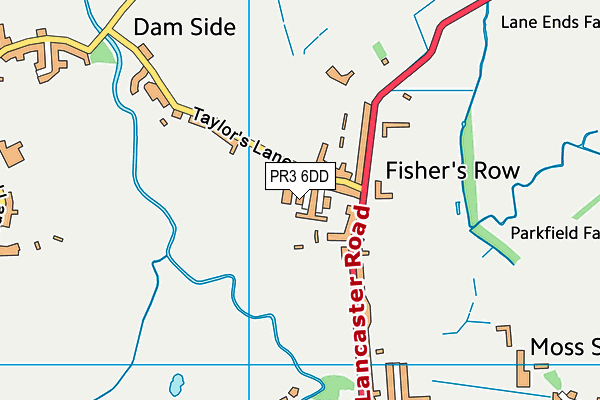 PR3 6DD map - OS VectorMap District (Ordnance Survey)