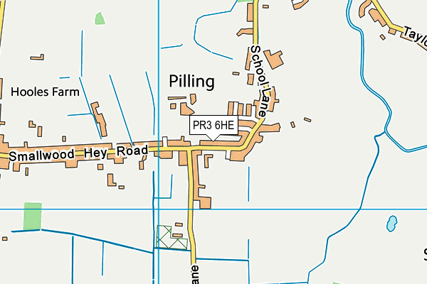 PR3 6HE map - OS VectorMap District (Ordnance Survey)