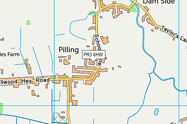PR3 6HW map - OS VectorMap District (Ordnance Survey)