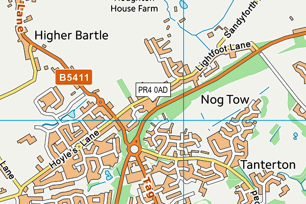 PR4 0AD map - OS VectorMap District (Ordnance Survey)