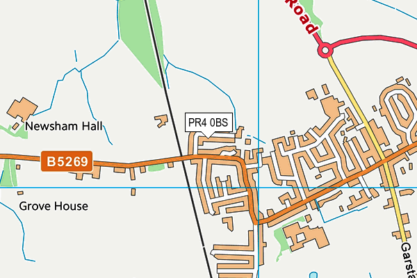 PR4 0BS map - OS VectorMap District (Ordnance Survey)