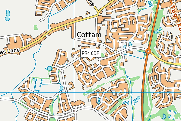 PR4 0DF map - OS VectorMap District (Ordnance Survey)