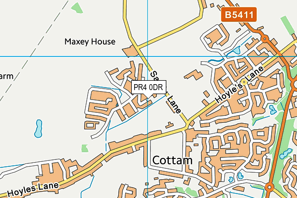 PR4 0DR map - OS VectorMap District (Ordnance Survey)