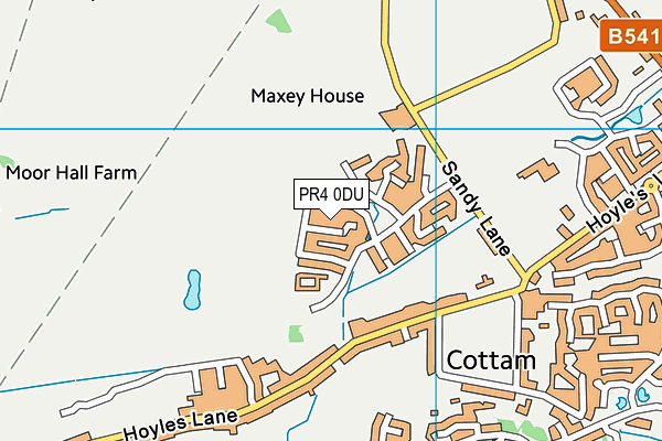 PR4 0DU map - OS VectorMap District (Ordnance Survey)