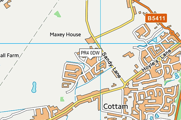 PR4 0DW map - OS VectorMap District (Ordnance Survey)