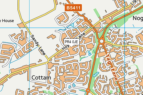 PR4 0JE map - OS VectorMap District (Ordnance Survey)