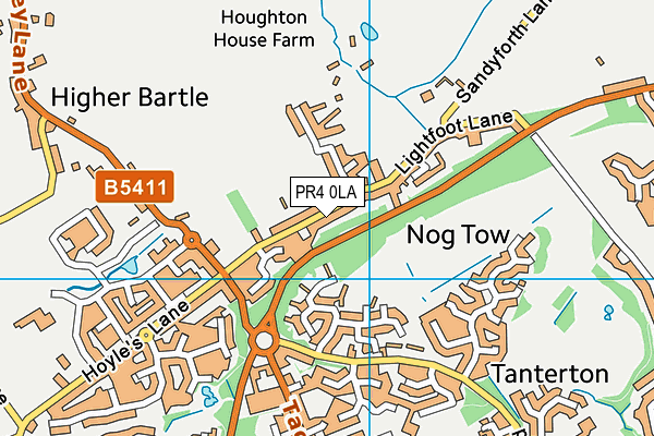 PR4 0LA map - OS VectorMap District (Ordnance Survey)