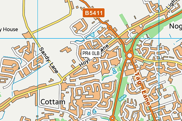 PR4 0LB map - OS VectorMap District (Ordnance Survey)