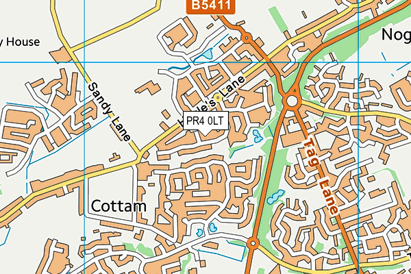 PR4 0LT map - OS VectorMap District (Ordnance Survey)