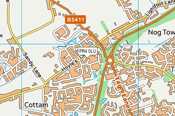PR4 0LU map - OS VectorMap District (Ordnance Survey)