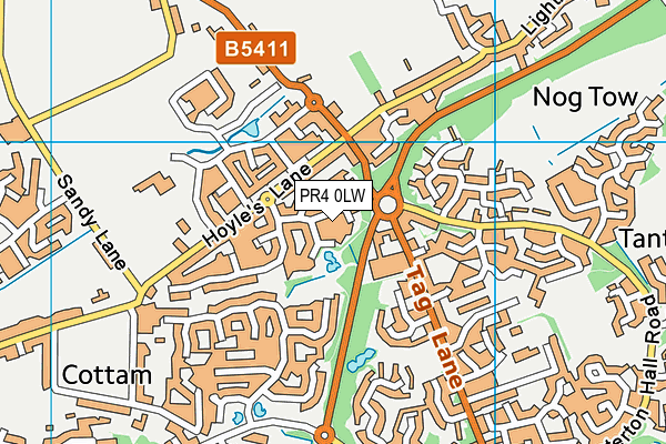 PR4 0LW map - OS VectorMap District (Ordnance Survey)