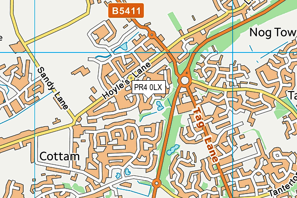 PR4 0LX map - OS VectorMap District (Ordnance Survey)