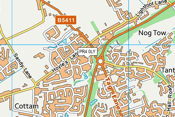 PR4 0LY map - OS VectorMap District (Ordnance Survey)
