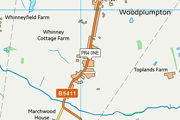 Woodplumpton St Anne's CofE Primary School map (PR4 0NE) - OS VectorMap District (Ordnance Survey)