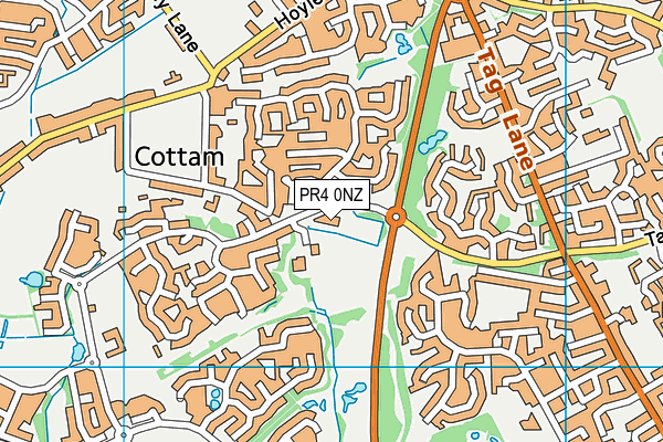 PR4 0NZ map - OS VectorMap District (Ordnance Survey)