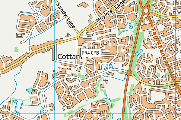 PR4 0PB map - OS VectorMap District (Ordnance Survey)