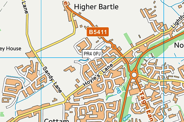 PR4 0PJ map - OS VectorMap District (Ordnance Survey)