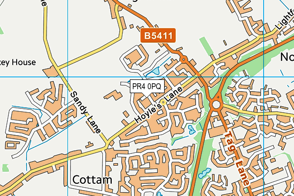 PR4 0PQ map - OS VectorMap District (Ordnance Survey)