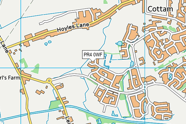 PR4 0WF map - OS VectorMap District (Ordnance Survey)