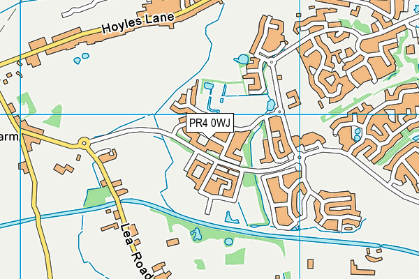 PR4 0WJ map - OS VectorMap District (Ordnance Survey)