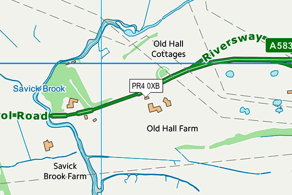 PR4 0XB map - OS VectorMap District (Ordnance Survey)