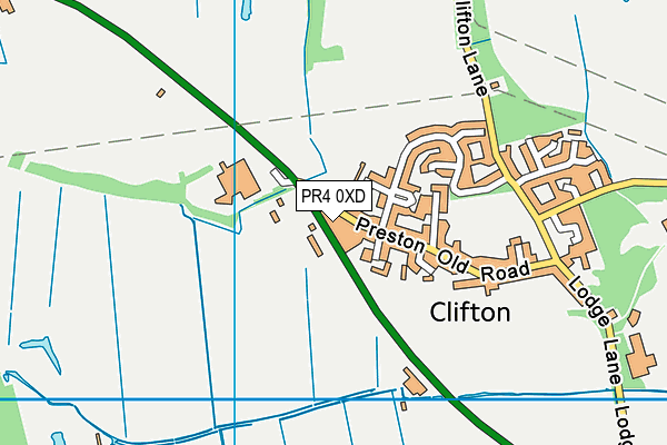 PR4 0XD map - OS VectorMap District (Ordnance Survey)